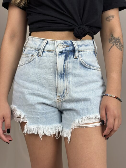 SHORTS FEMININO JEANS DESFIADO CLARO SOMMER