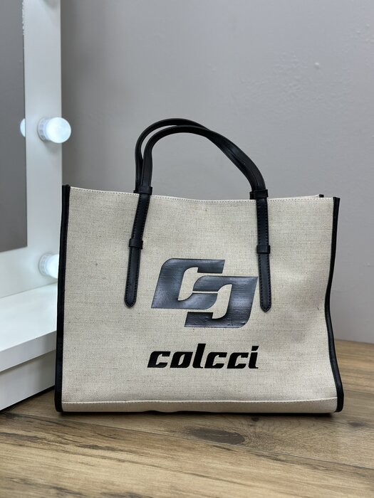 BOLSA FEMININA BAG SHOPPING LONA COLCCI AREIA