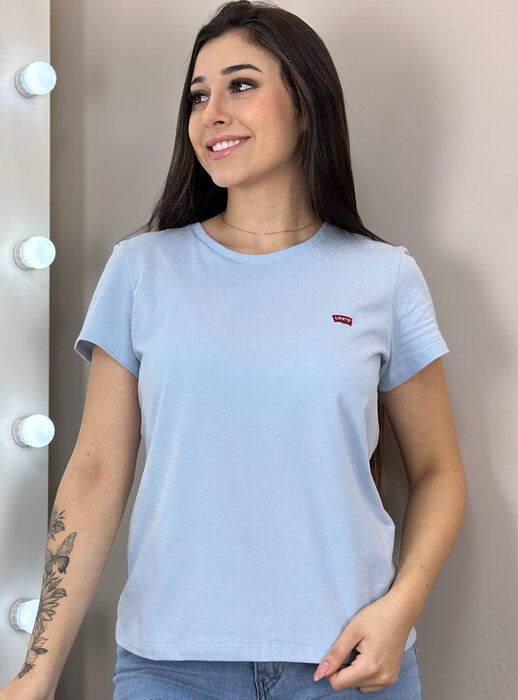 T-SHIRT FEMININA BASICA LEVIS LOGO BORDADA