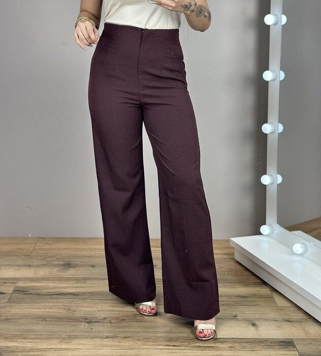 CALÇA FEMININA ZARA PANTALONA HELENA CAFÉ