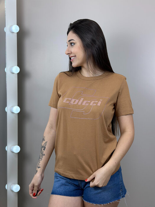 T-SHIRT FEMININA LOGO EMBORRACHADA COLCCI