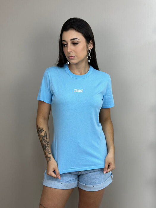 T-SHIRT FEMININA BASICA LOGO EMBORACHADA COLCCI SPORT