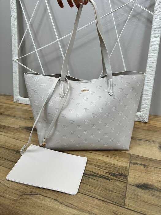 BOLSA FEMININA SHOPPING BAG GRAVAÇÃO COLCCI OFF WHITE